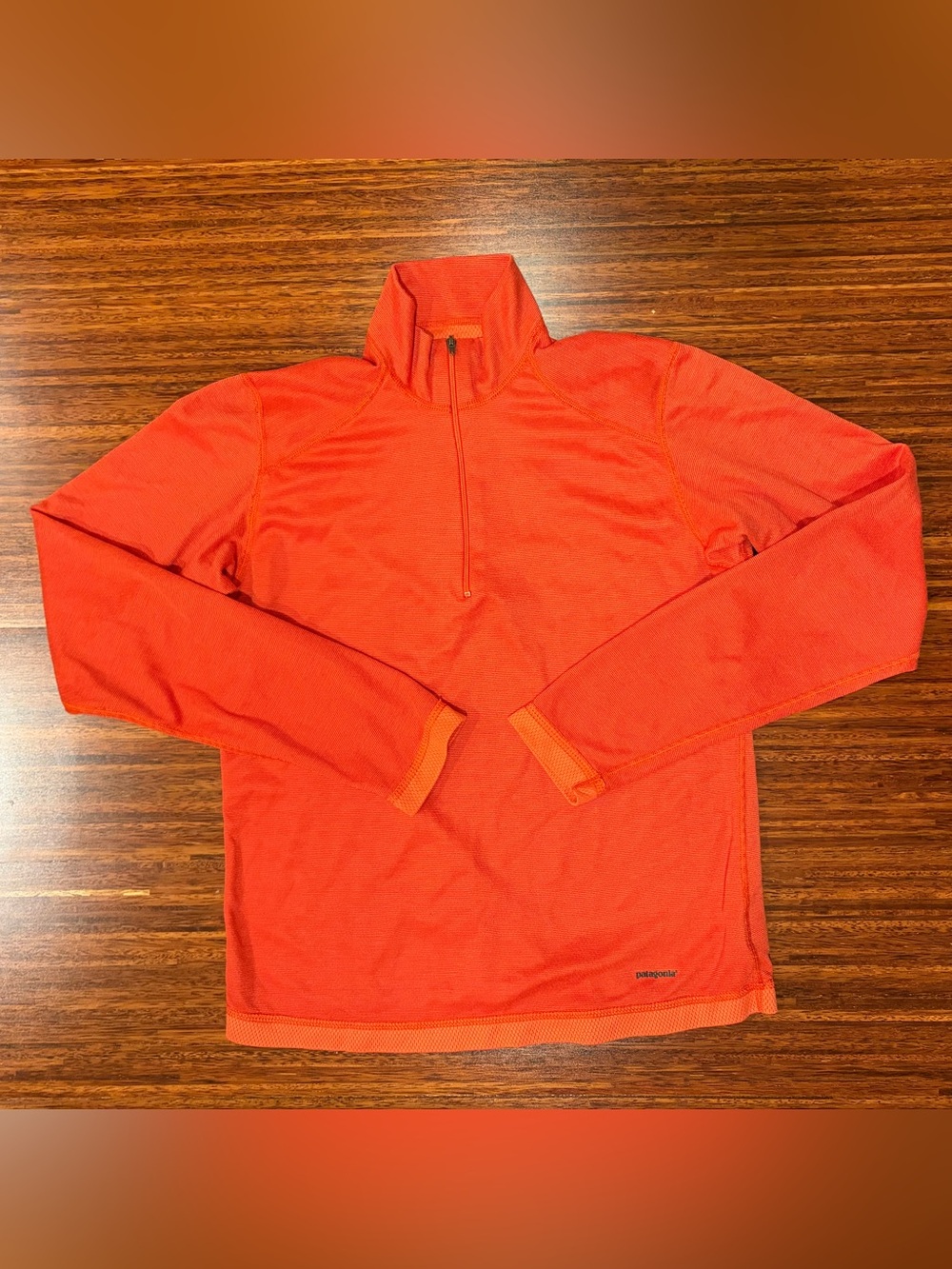 Patagonia Capilene Midweight 1/4 Zip Baselayer Orange women’s small